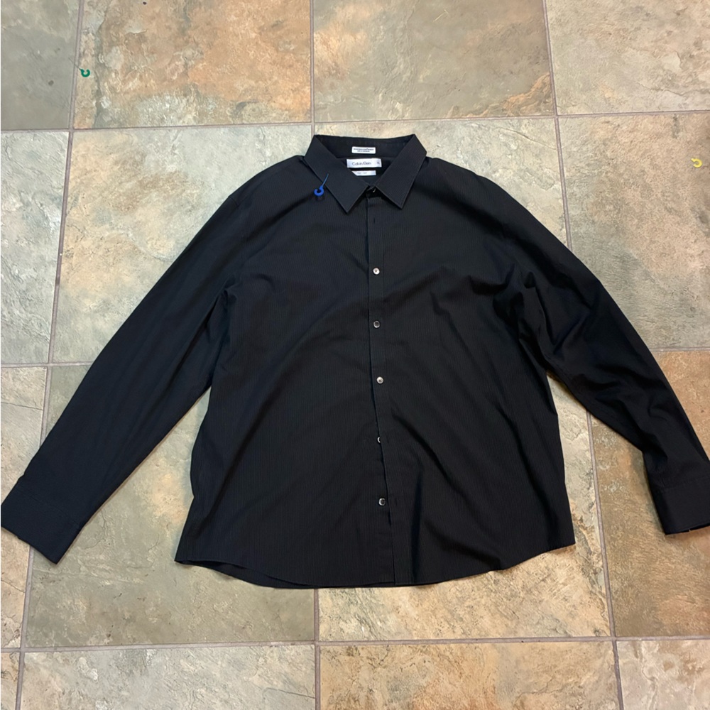 Calvin Klein Men's Dark Button-Up Shirt Jacket